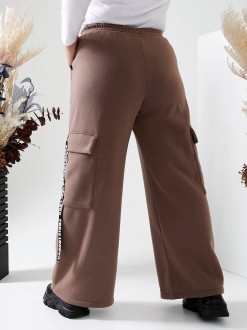 Жіночі брюки карго колір мокко р.50/52 441316
