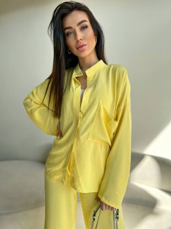 Жіночий костюм-двійка колір жовтий р.50/52 454373