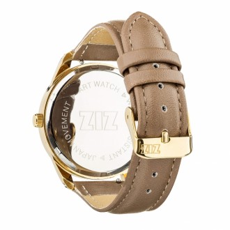 Годинник ZIZ Мінімалізм, ремінець сіро-коричневий, золото і додатковий ремінець 142870