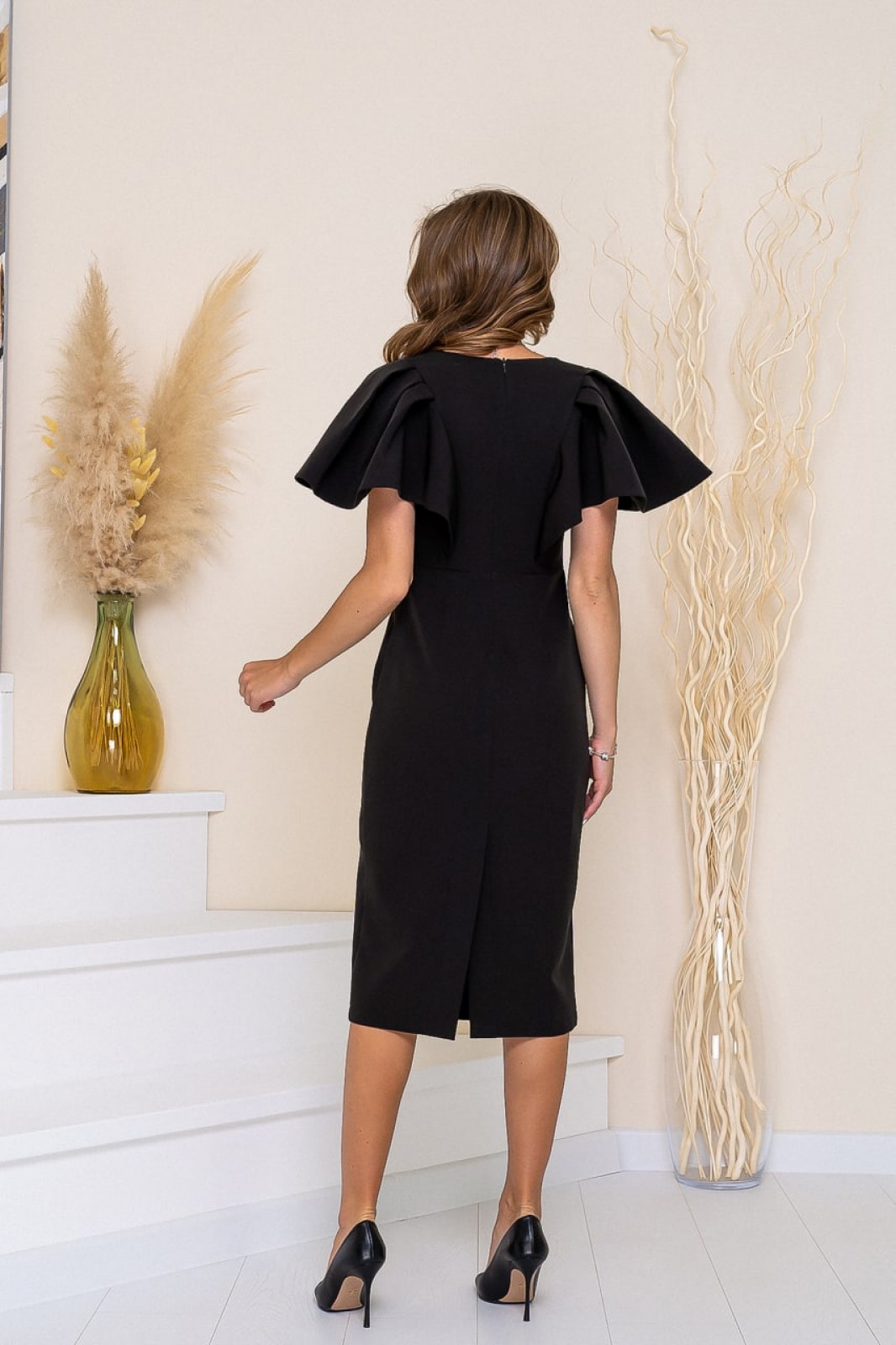 Жіноча сукня міді чорного кольору  р.XS 372873