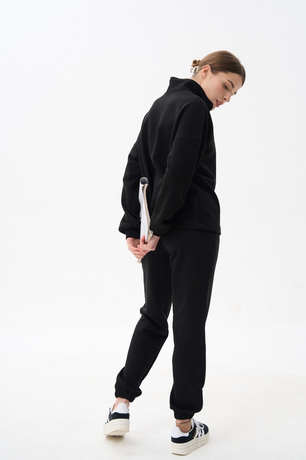 Жіночий костюм худі та джогери колір чорний р.XL 454100