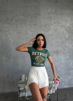 Жіноча футболка DETROIT колір зелений р.S 455812