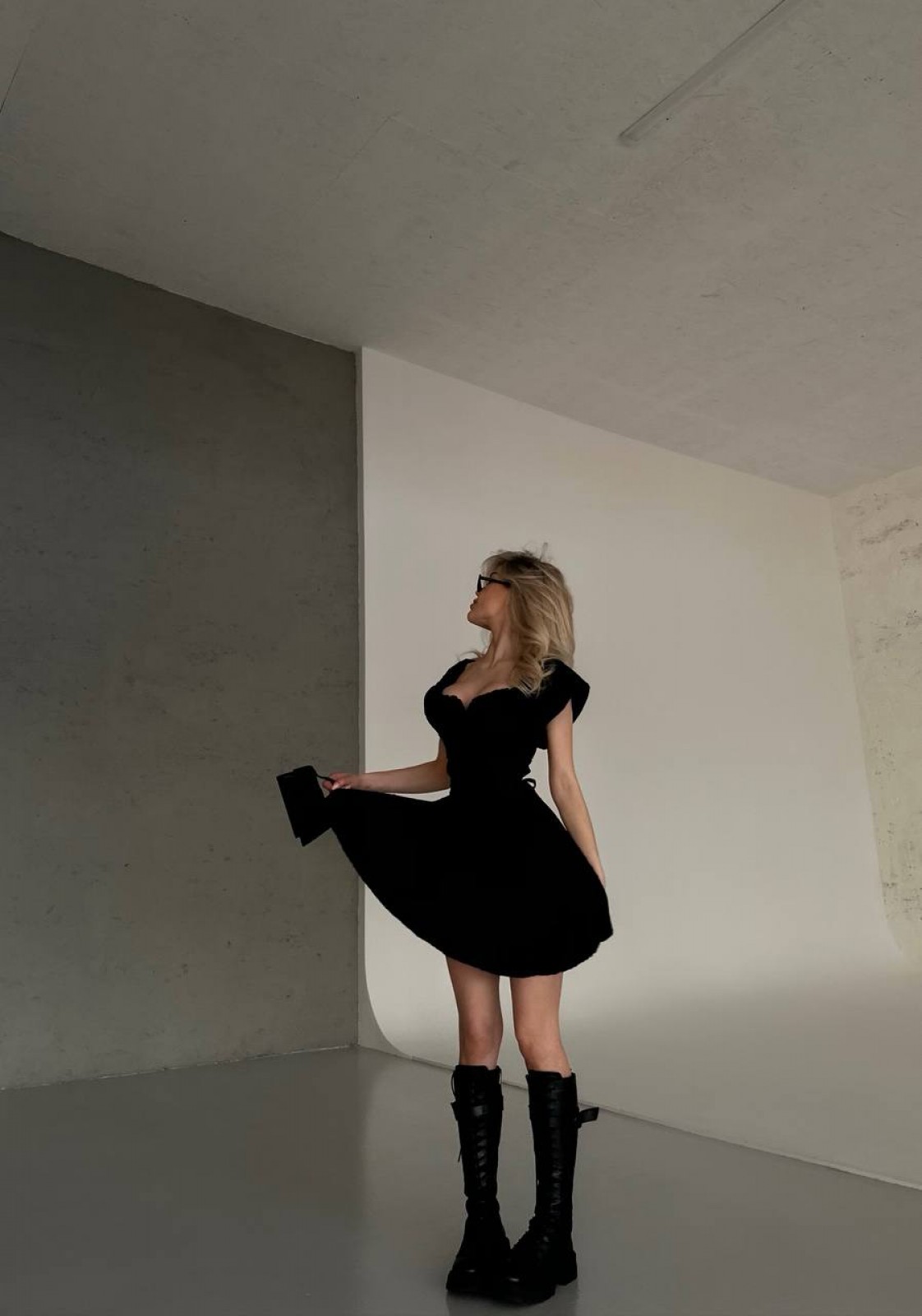Жіноча сукня в горох колір чорний р.42/46 455533