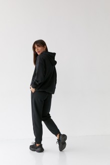 Жіночий костюм худі+джогери колір чорний р.2XL 454330