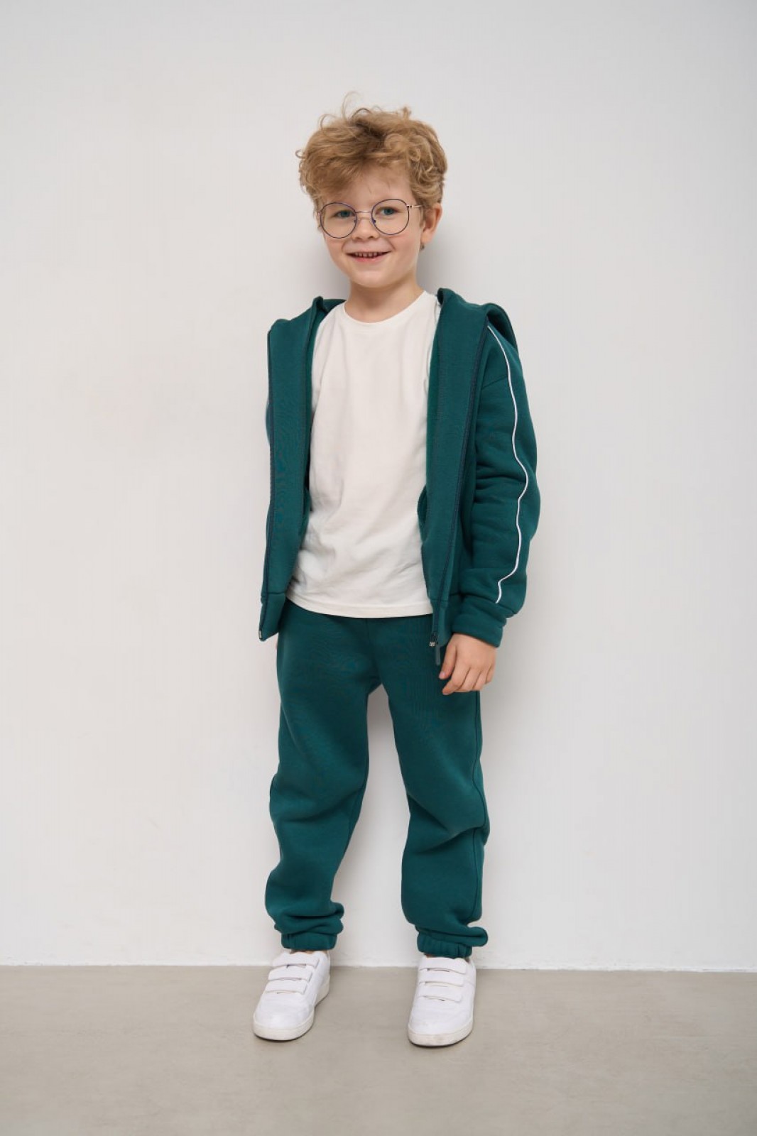 Теплий костюм для хлопчика колір зелений р.110 447459