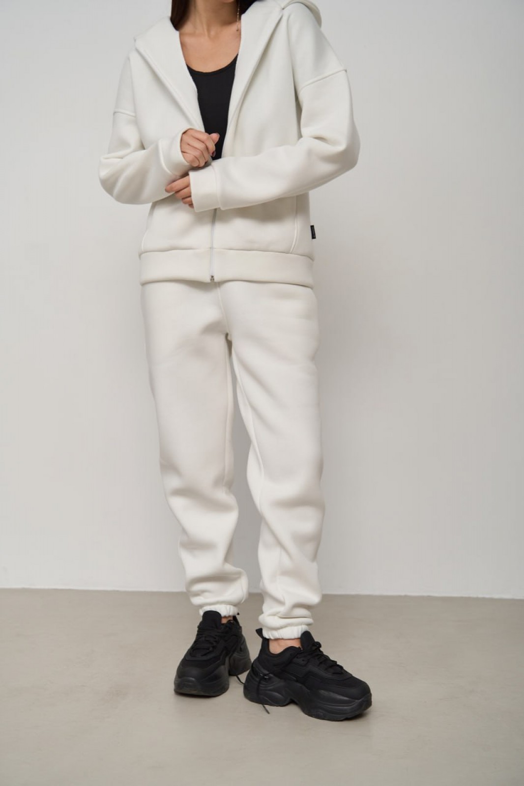 Жіночий спортивний костюм на флісі колір білий р. XS 442400