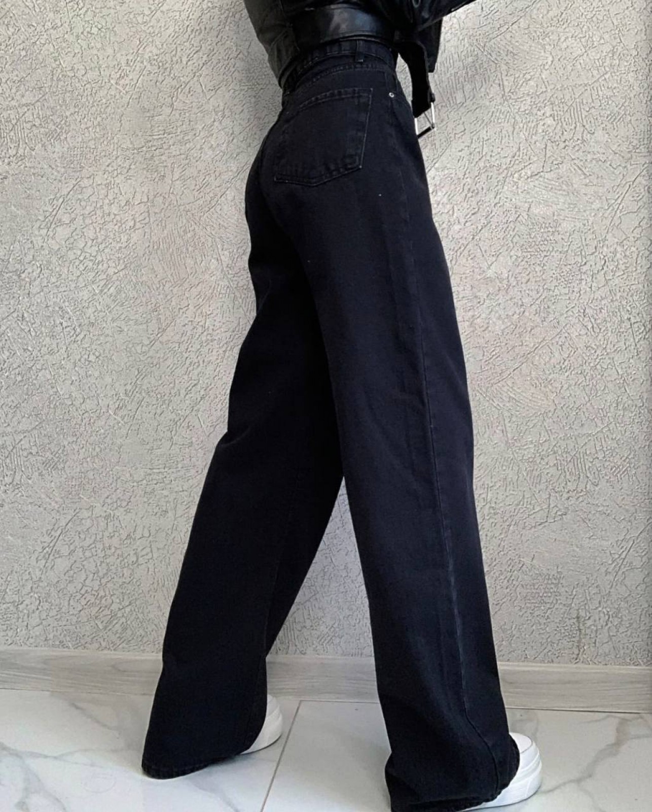 Жіночі джинси палаццо колір чорний р.26 448942