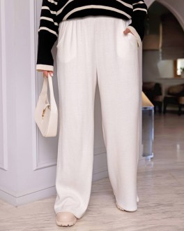 Жіночі штани з ангори колір білий р.60/62 447448