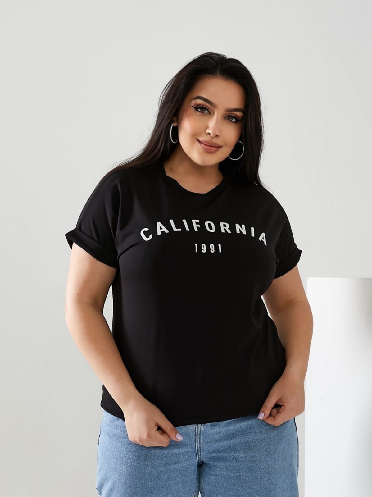 Жіноча футболка California колір чорний 432363