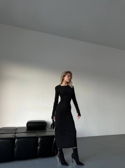 Жіноча сукня максі колір чорний р.46/48 446424