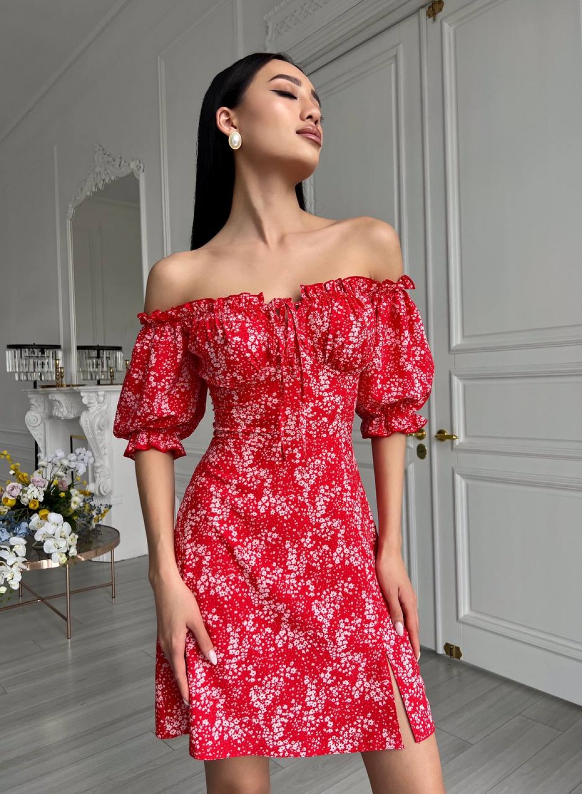 Жіноча літня сукня колір червоний р.42 437184