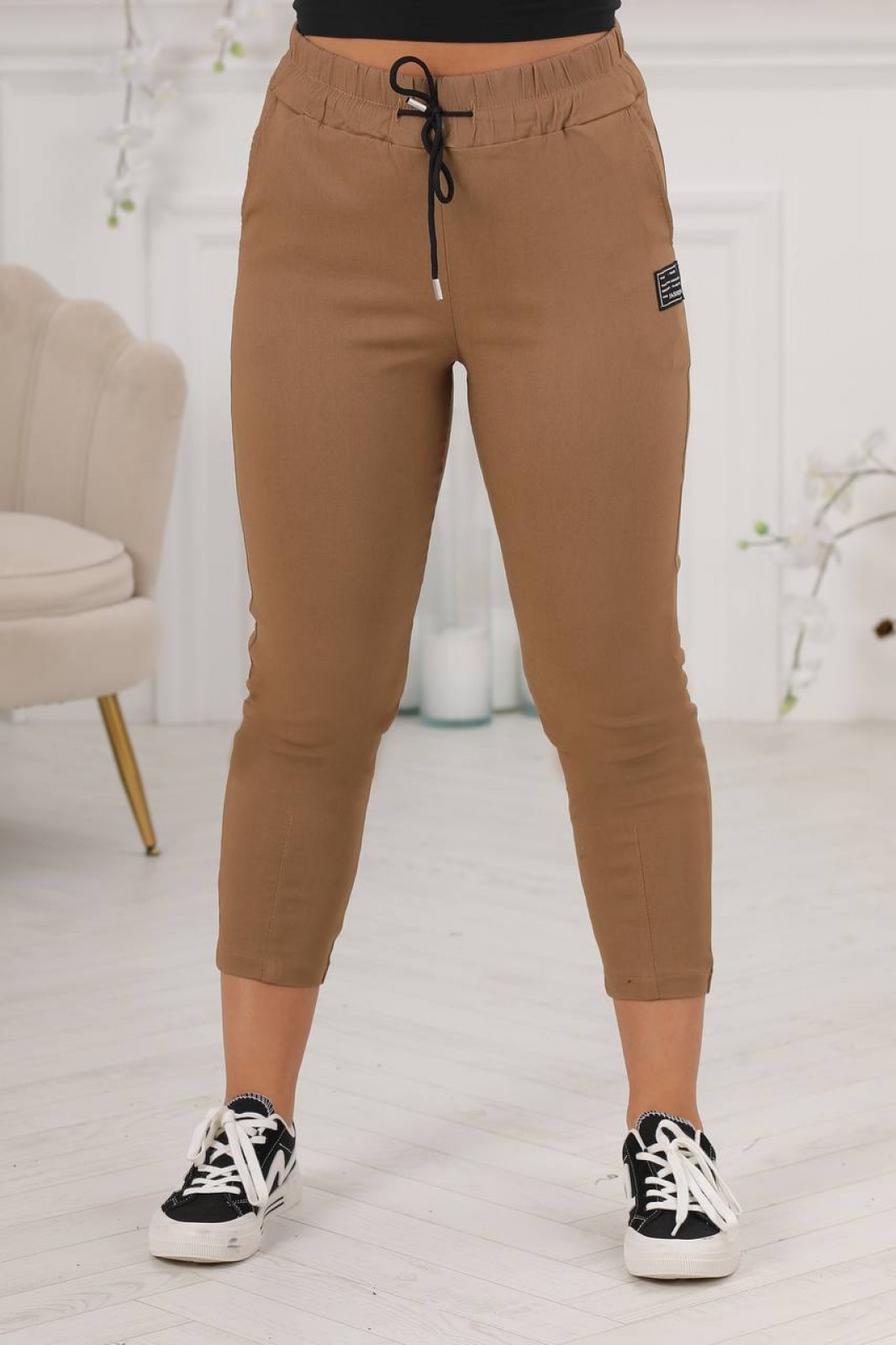 Жіночі штани-джегінси колір теракот р.50/52 441986