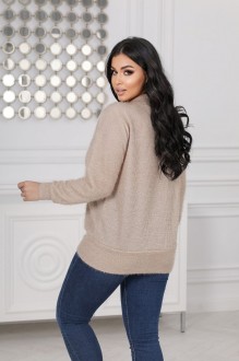 Жіночий светр трикотажний колір світло-бежевий р.52/54 445649