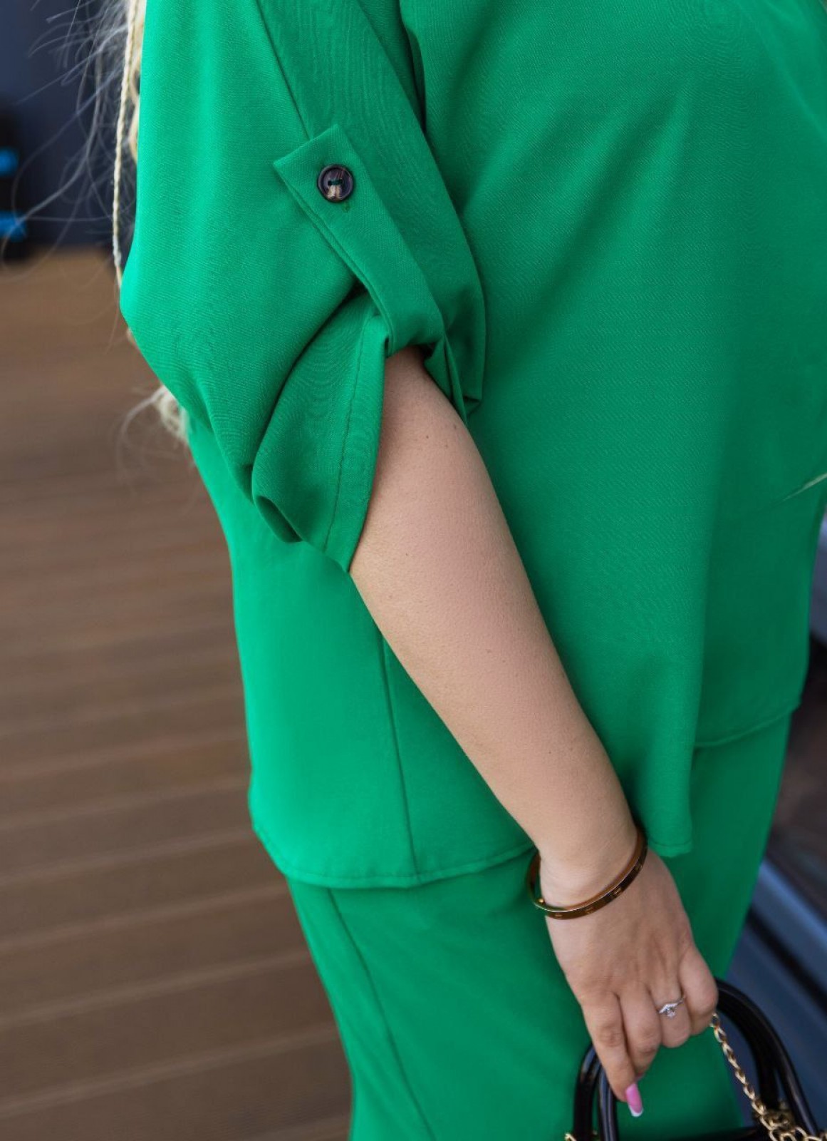 Жіночий костюм двійка із софт-котону колір трава р.48/50 456155