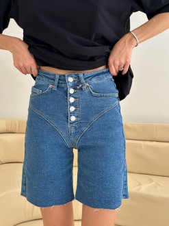 Жіночі джинсові шорти колір синій р.29 452679