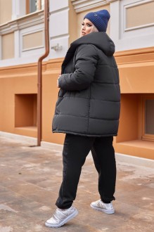 Жіночий прогулянковий костюм з курткою колір чорний р.54/56 446663